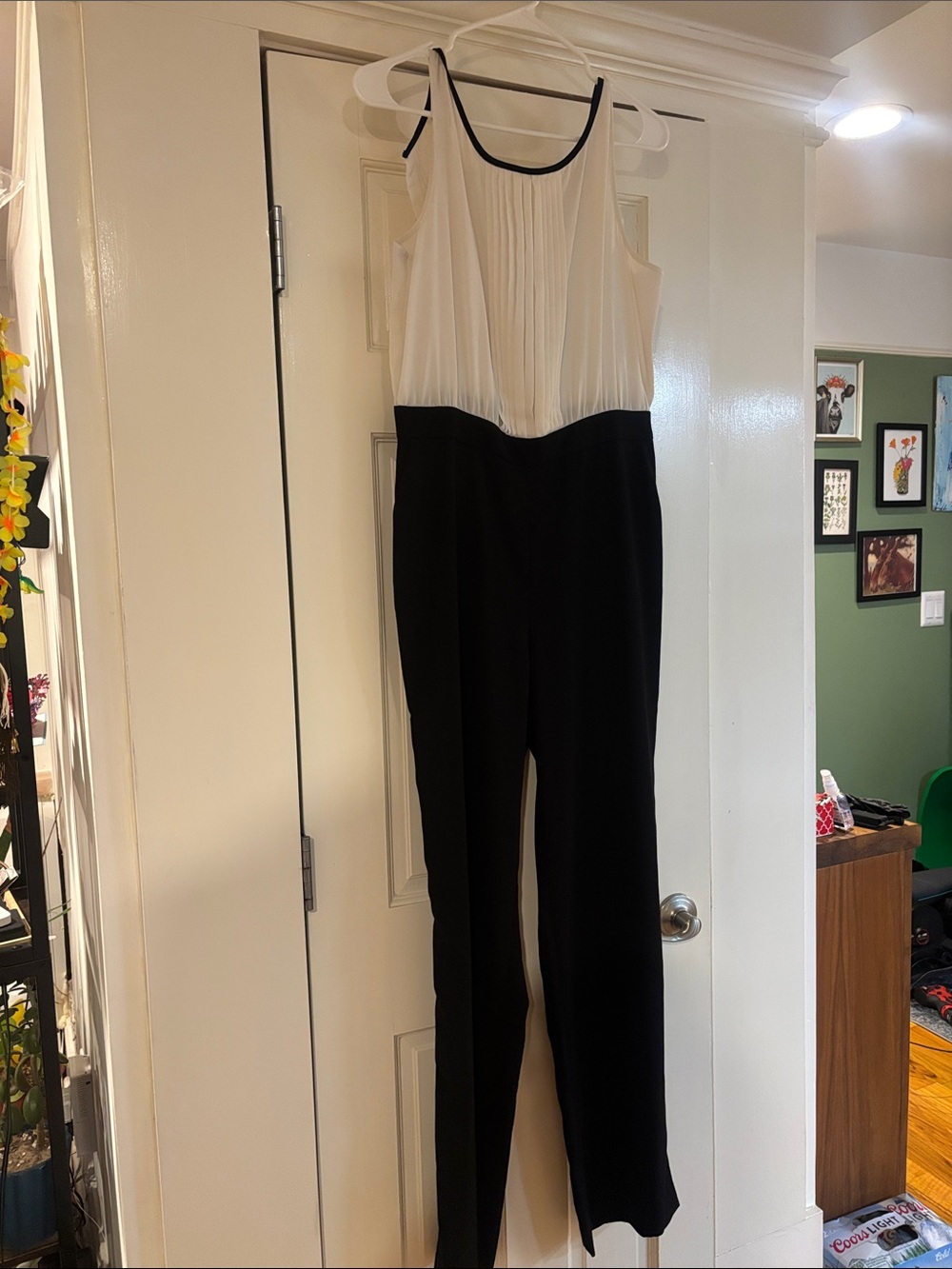 Classic Black & White Sleeveless Jumpsuit
